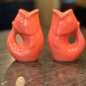 Coral Gurgle-pot Fish salt and pepper shakers